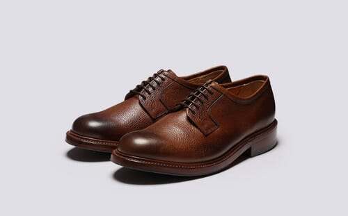 Camden | Mens Wholecut Derby in Dark Brown | Grenson