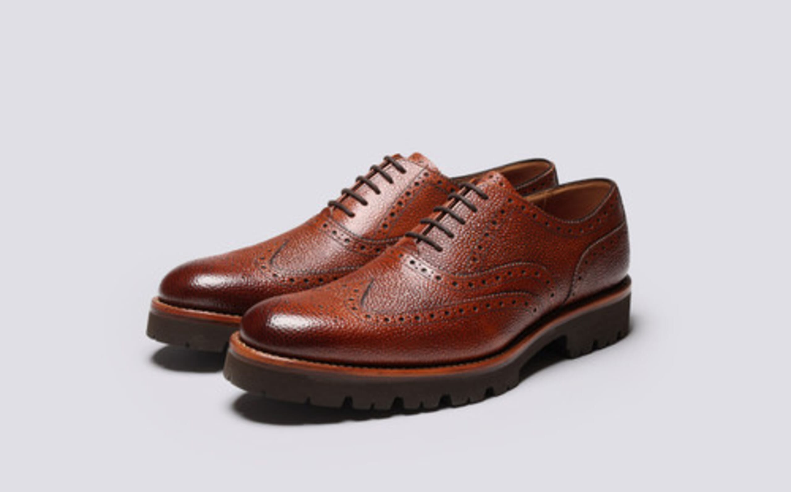 GRENSON DYLAN Brown Leather Oxfords Brogue Shoes  Men\'s UK Size 11E US 12E Grenson Footwear | Dylan Tan Brogue Leather Shoe main image 2
