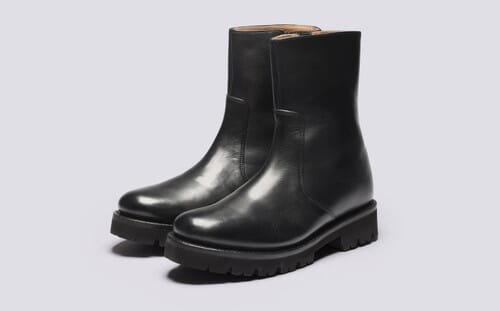 Nicky | Womens Zip Boots in Black Leather | Grenson