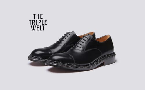 Gresham | Mens Oxford Shoes in Black Leather | Grenson