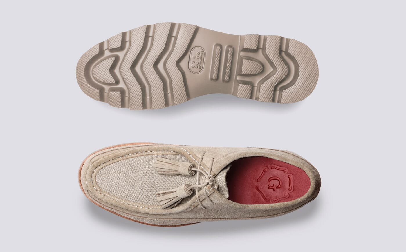 Grenson Derby Shoes Men\'s Size UK 7 Beige Suede Platform 4043-157 Classic Casual suede-derby-shoe-sage-888961.  main image 2