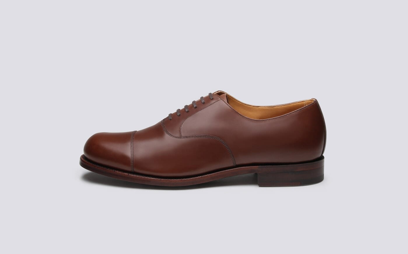 Shoe No.2 Mens Oxford shoe in Brown Calf Leather on a Leather Sole Grenson Shoes