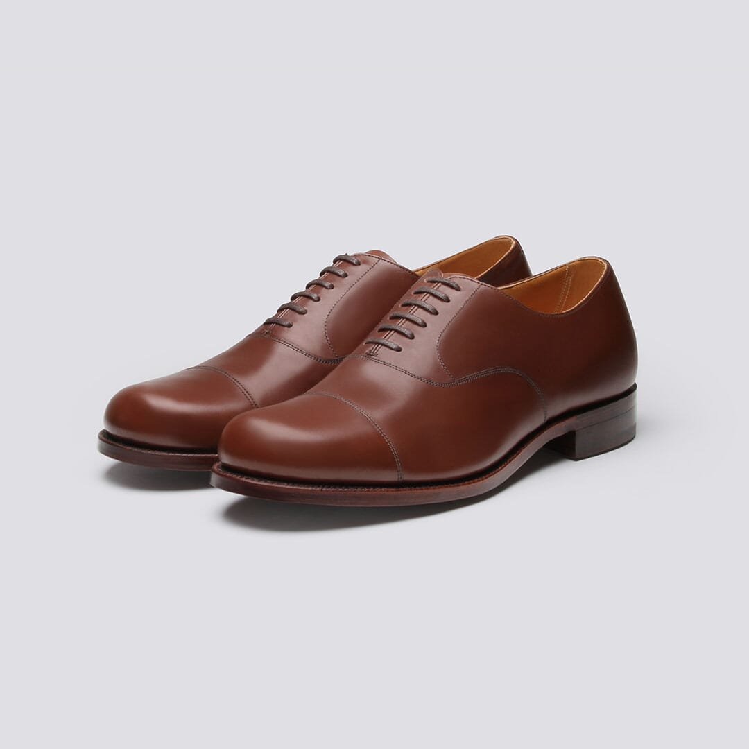 Shoe No.2 Mens Oxford shoe in Brown Calf Leather on a Leather Sole Grenson Shoes