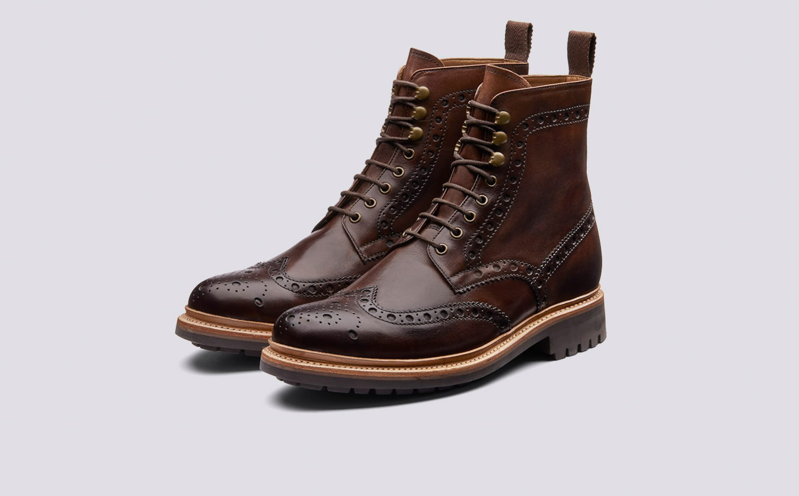 Fred | Mens Boots in Tan Handpainted Leather | Grenson display picture 1