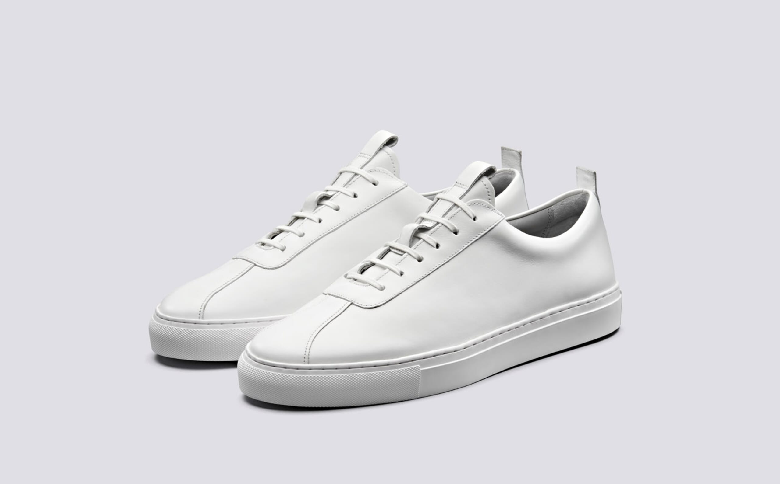 Sneaker 1 | Mens Sneakers in White Calf Leather and White Rubber 