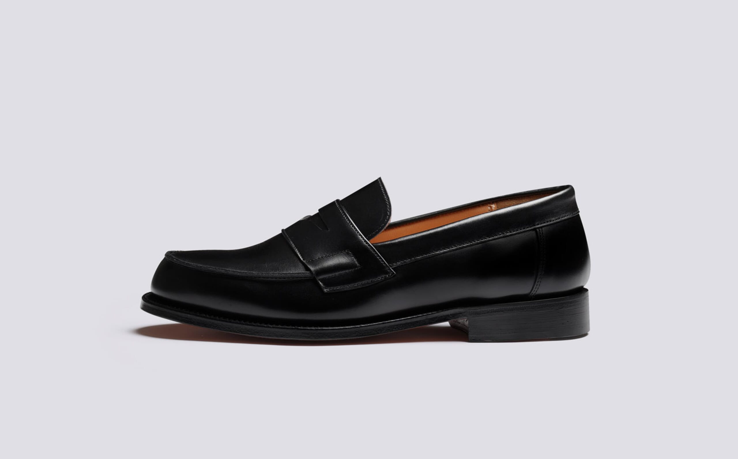 Grenson Black Leather mens Loafers with Red Insole Grenson Men main image 4