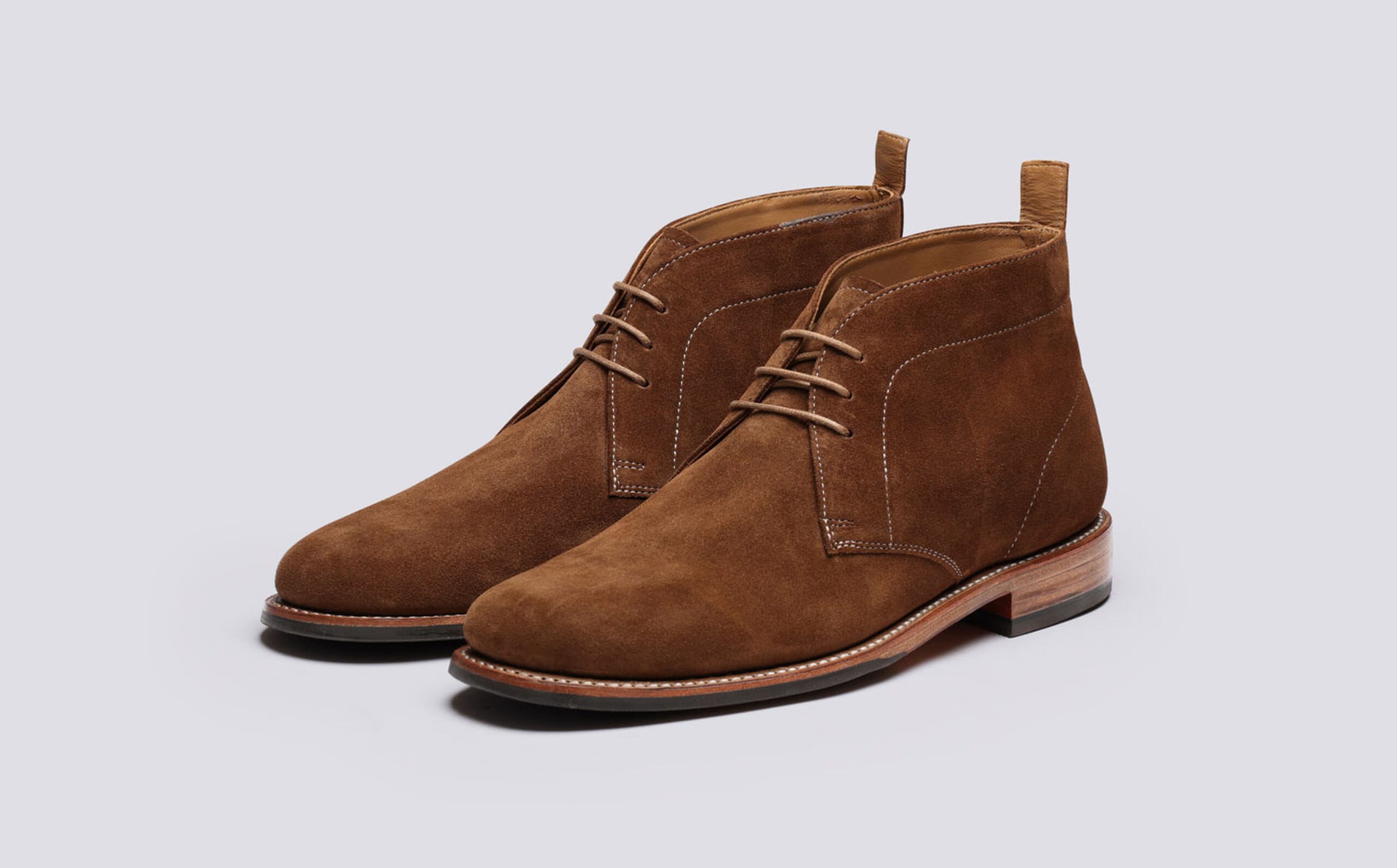 Chester | Mens Chukka Boots in Dark Brown Suede | Grenson