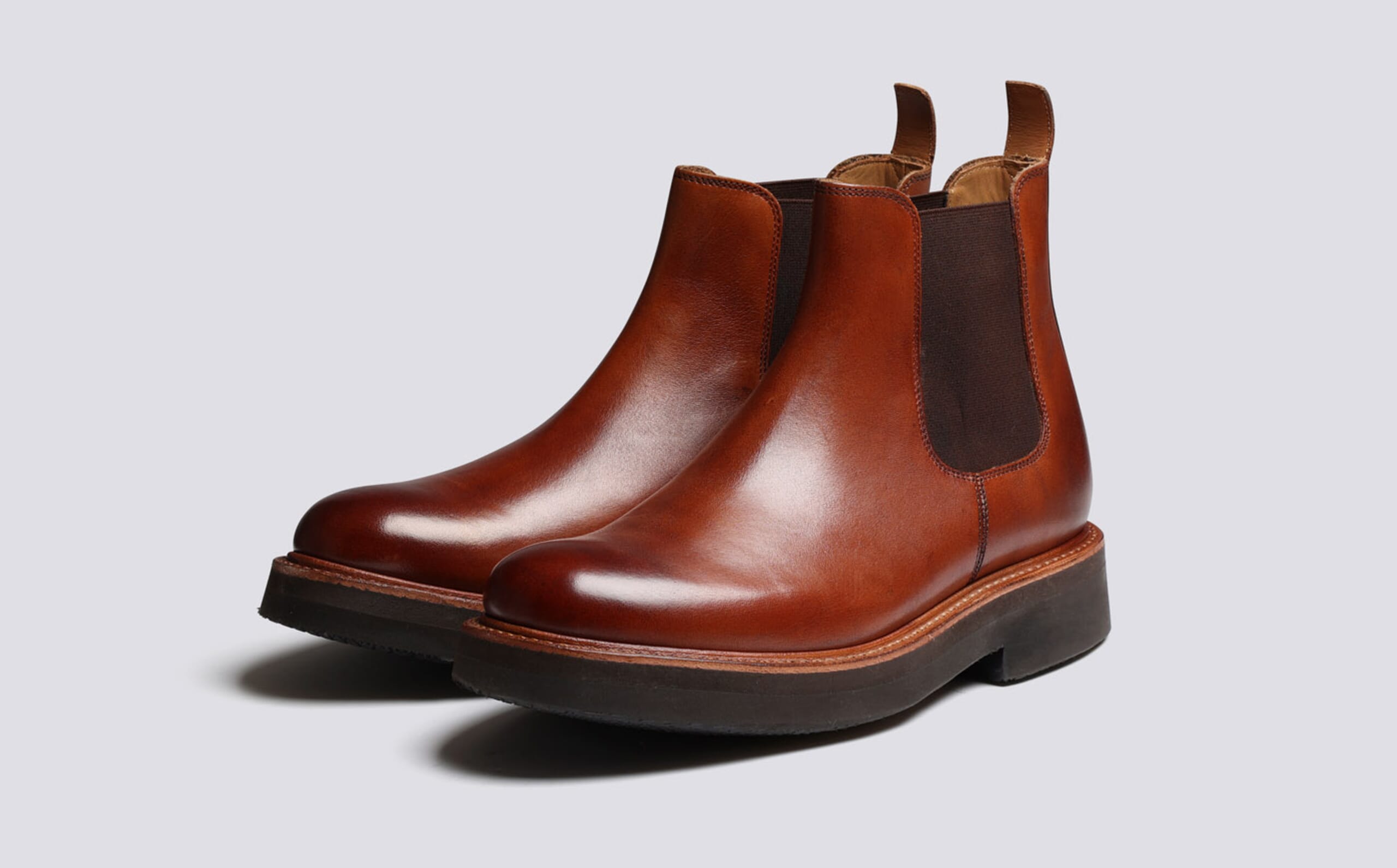 Grenson Men’s  Uk 5.5 D Tan Leather Chelsea Boots Goodyear Welt Extralight Soles Goodyear Welted Barefoot Chelsea Boots Tobacco Brown Extra  main image 4