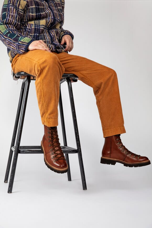 Brady | Mens Hiker Boots in Tan Leather on Commando Sole | Grenson