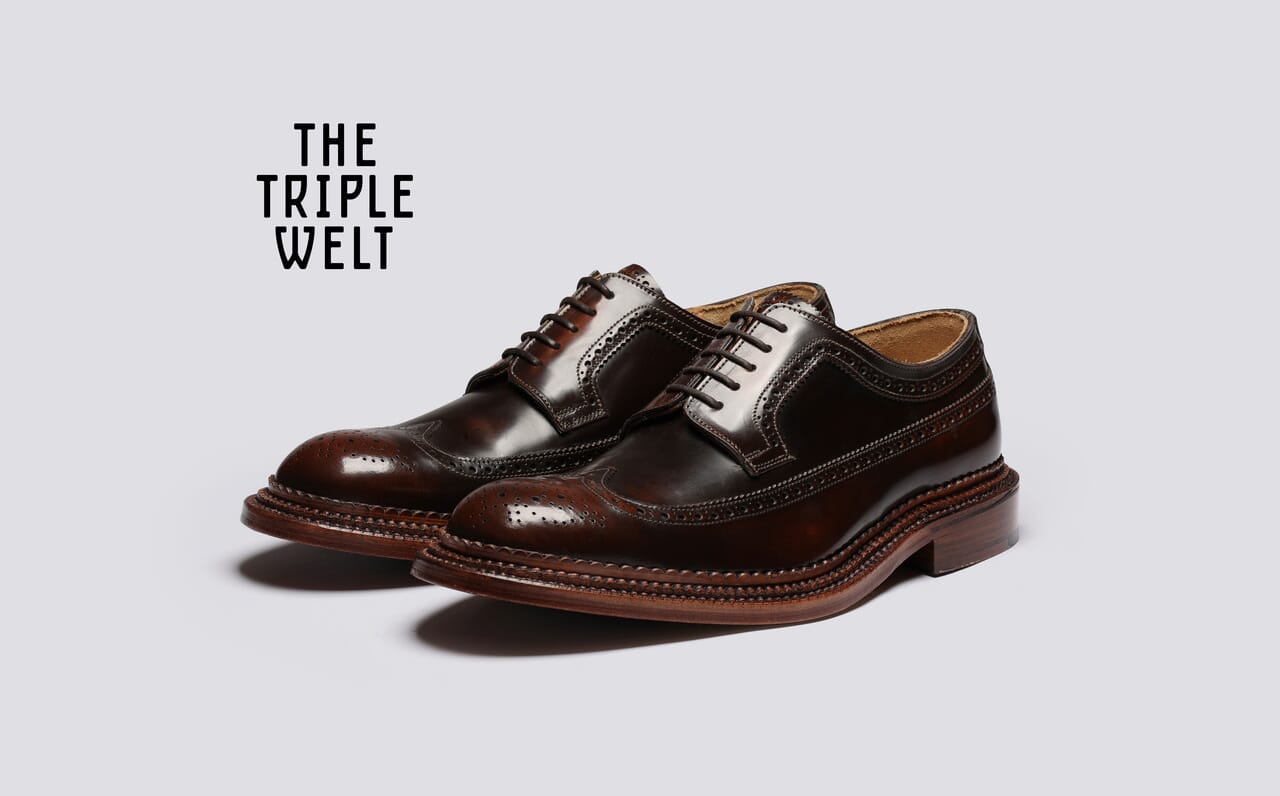 Grenson triple welt mahogany deals