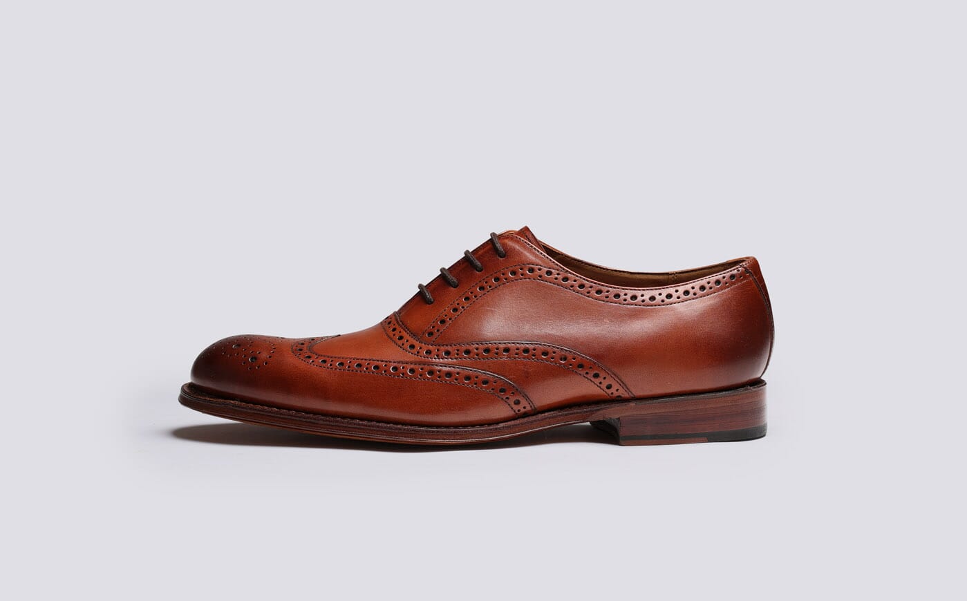 Luther Mens Brogues with Wingtip in Tan Leather Grenson