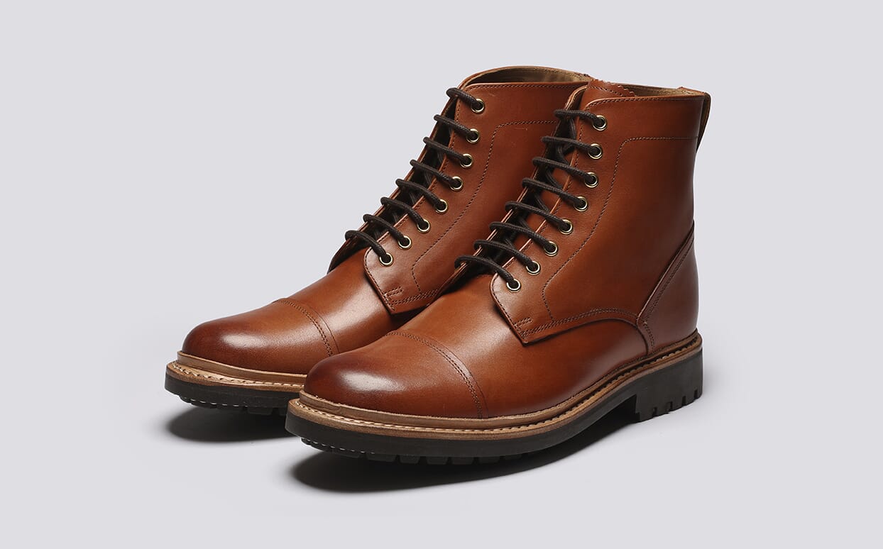 Joseph | Mens Boots in Tan Handpainted Leather | Grenson display picture 1