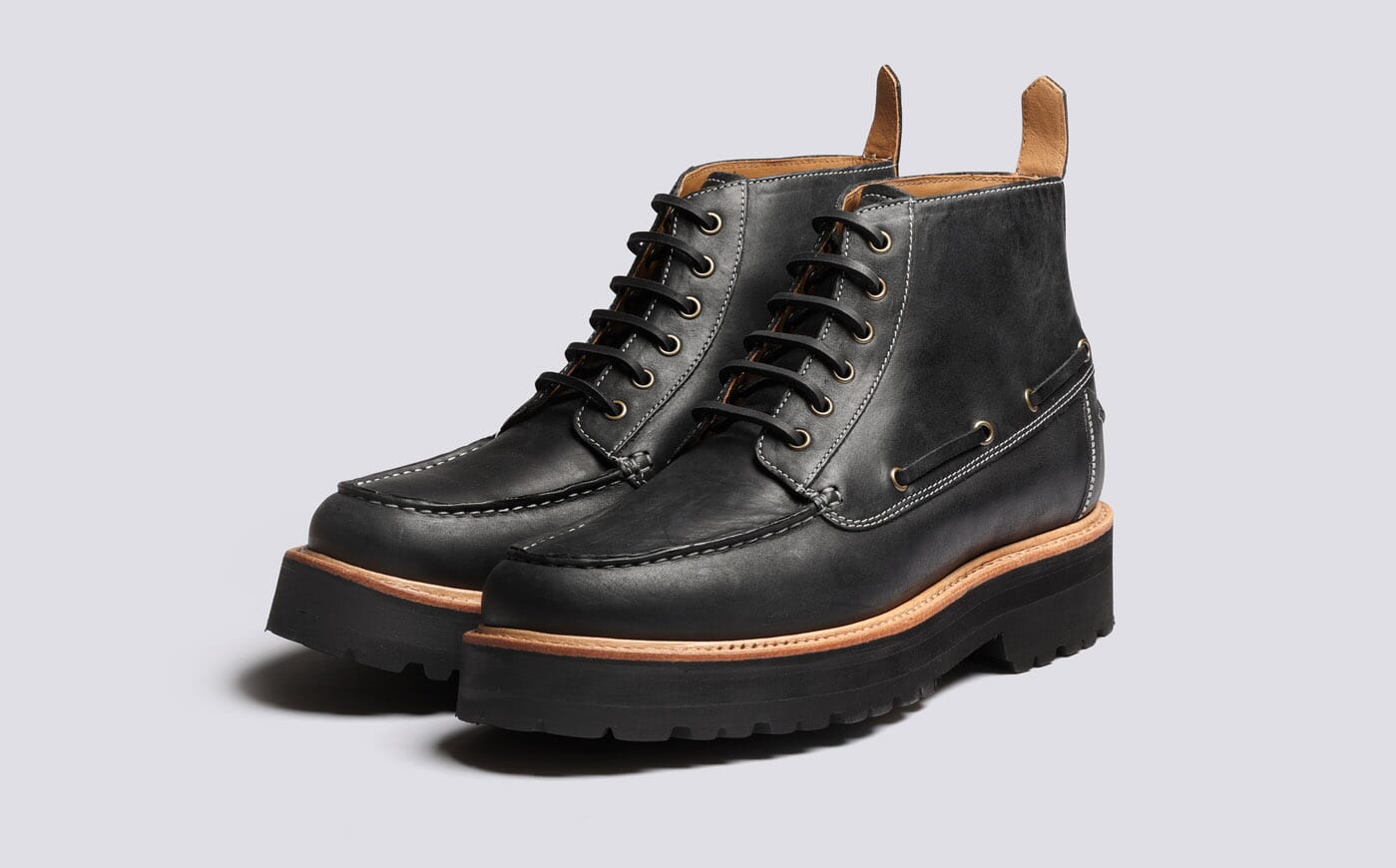 Grenson Black and Brown Leather Boots Grenson | Fred Calf Black Brogue Boots 5068 01 main image 2