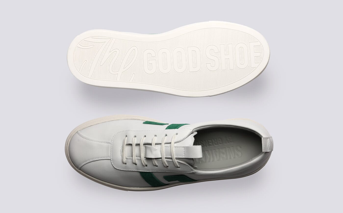 Sneaker 67 Womens Sneakers in White and Green Grenson