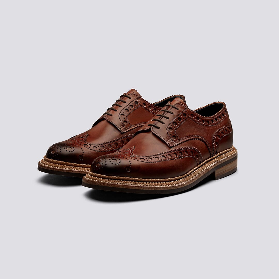 Grenson triple welt mahogany hotsell