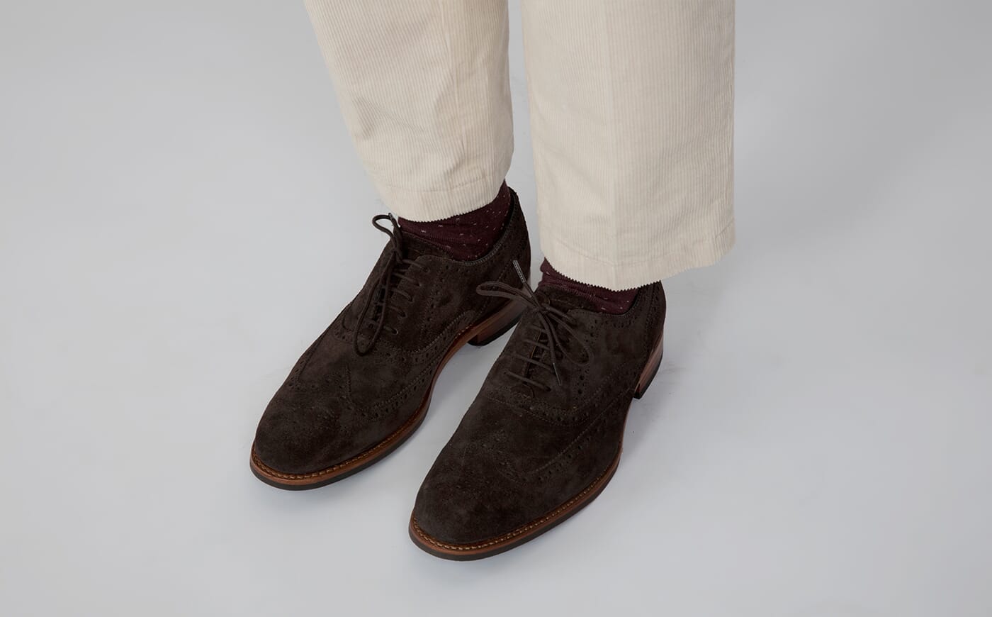 Grenson Men\'s Brown Suede Oxfords Greyson Brogues Oxford Brown Suede Leather Shoes For Men  main image 4