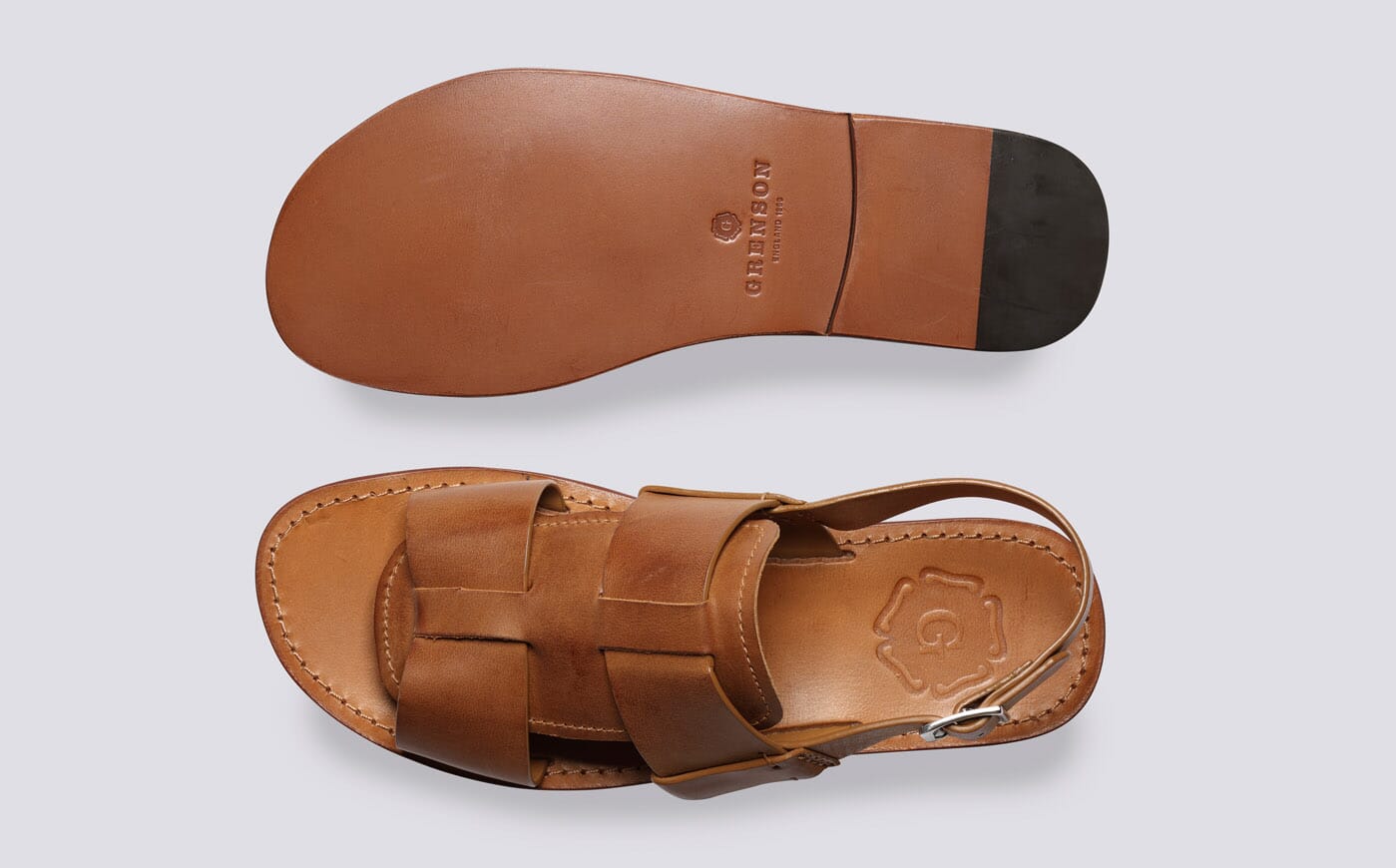 Wiley 3 Mens Sandals in Ginger Nubuck Grenson