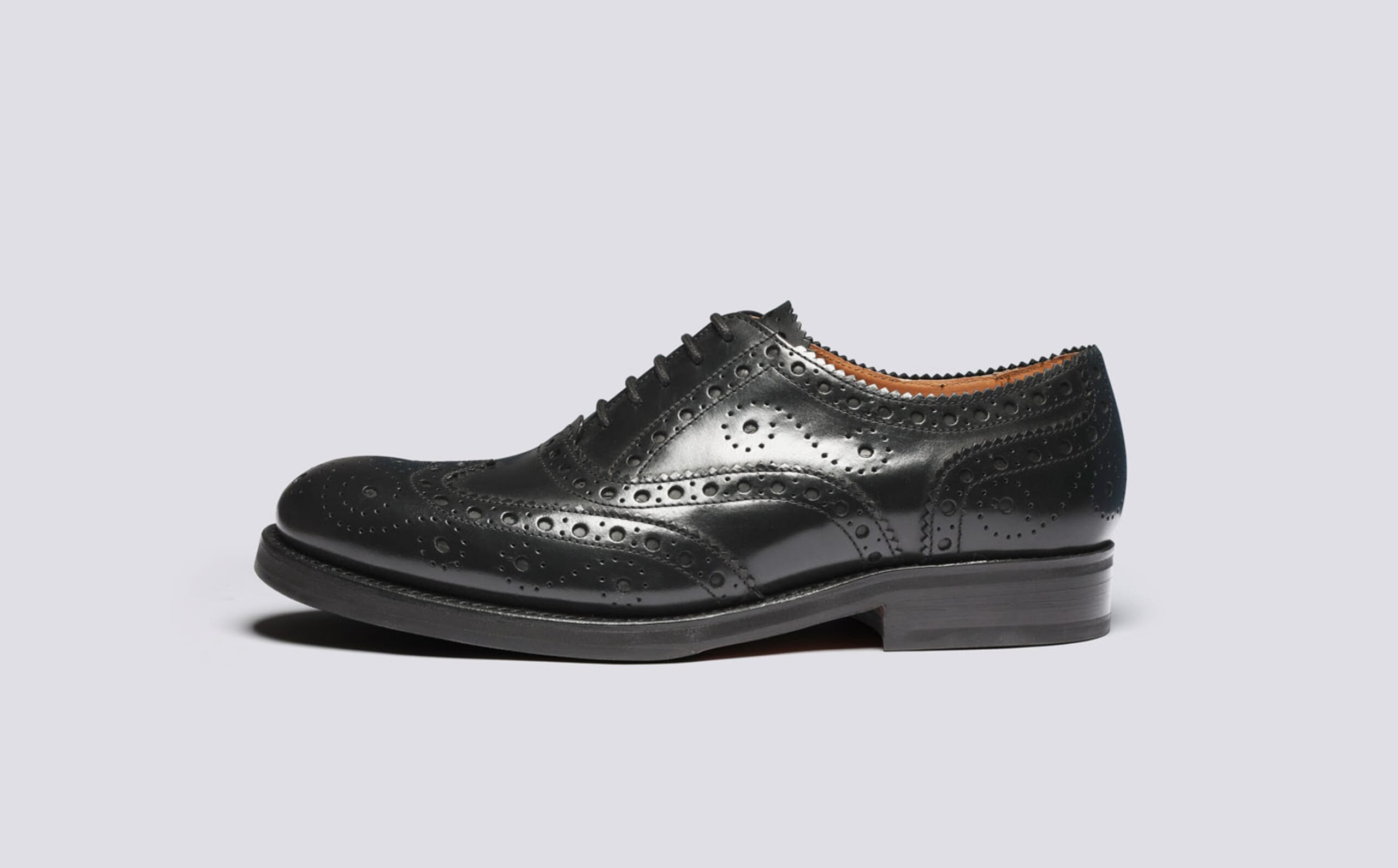 GRENSON Lace Up Wing Tip Black Leather‎ Sz 10 F US / 9 F EU Mens Dress Shoes Men main image 3