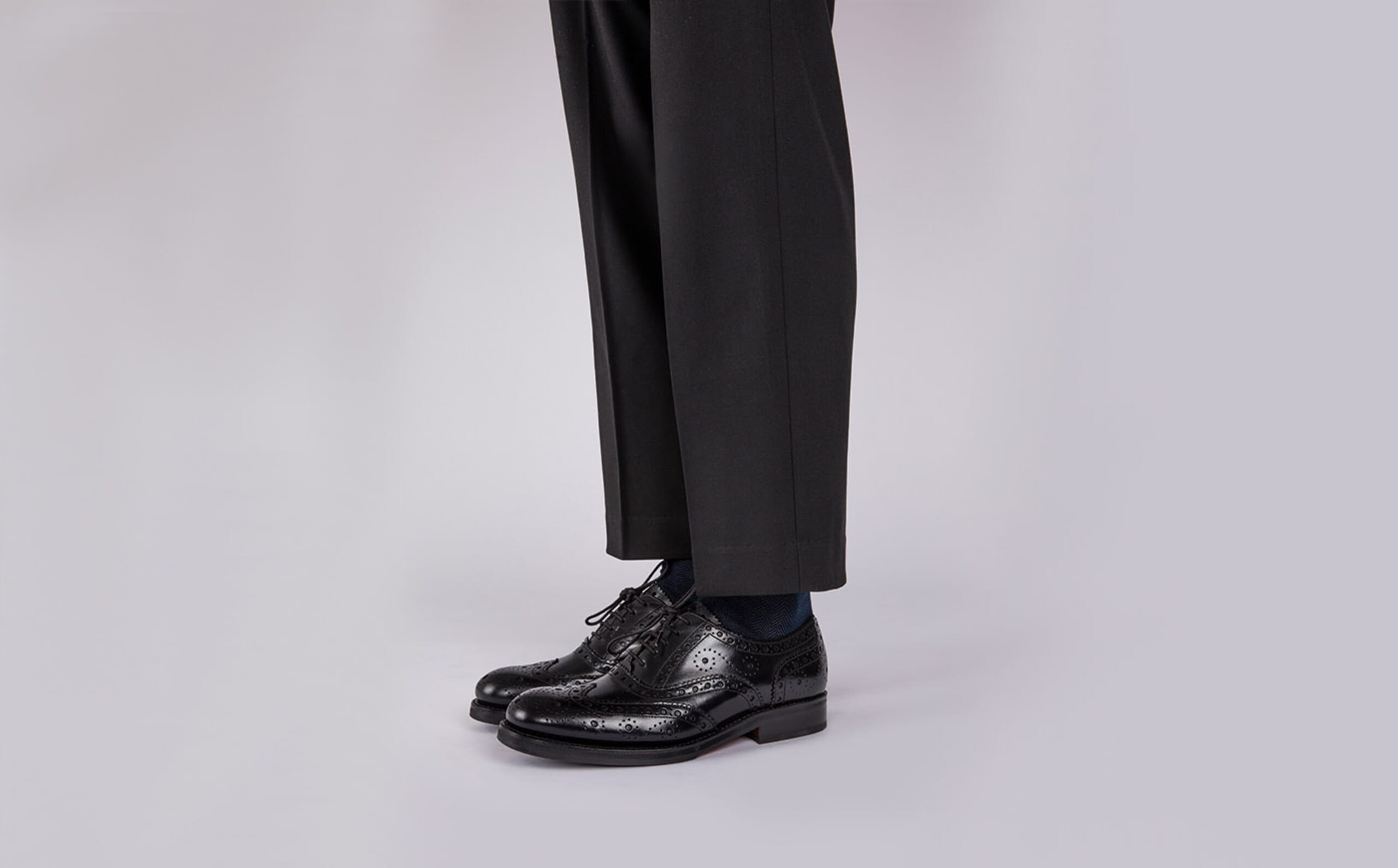 Grenson Black Oxfords with Brogue Detailing Grenson Angus Calf Brogue Shoes - Black | Garmentory main image 3