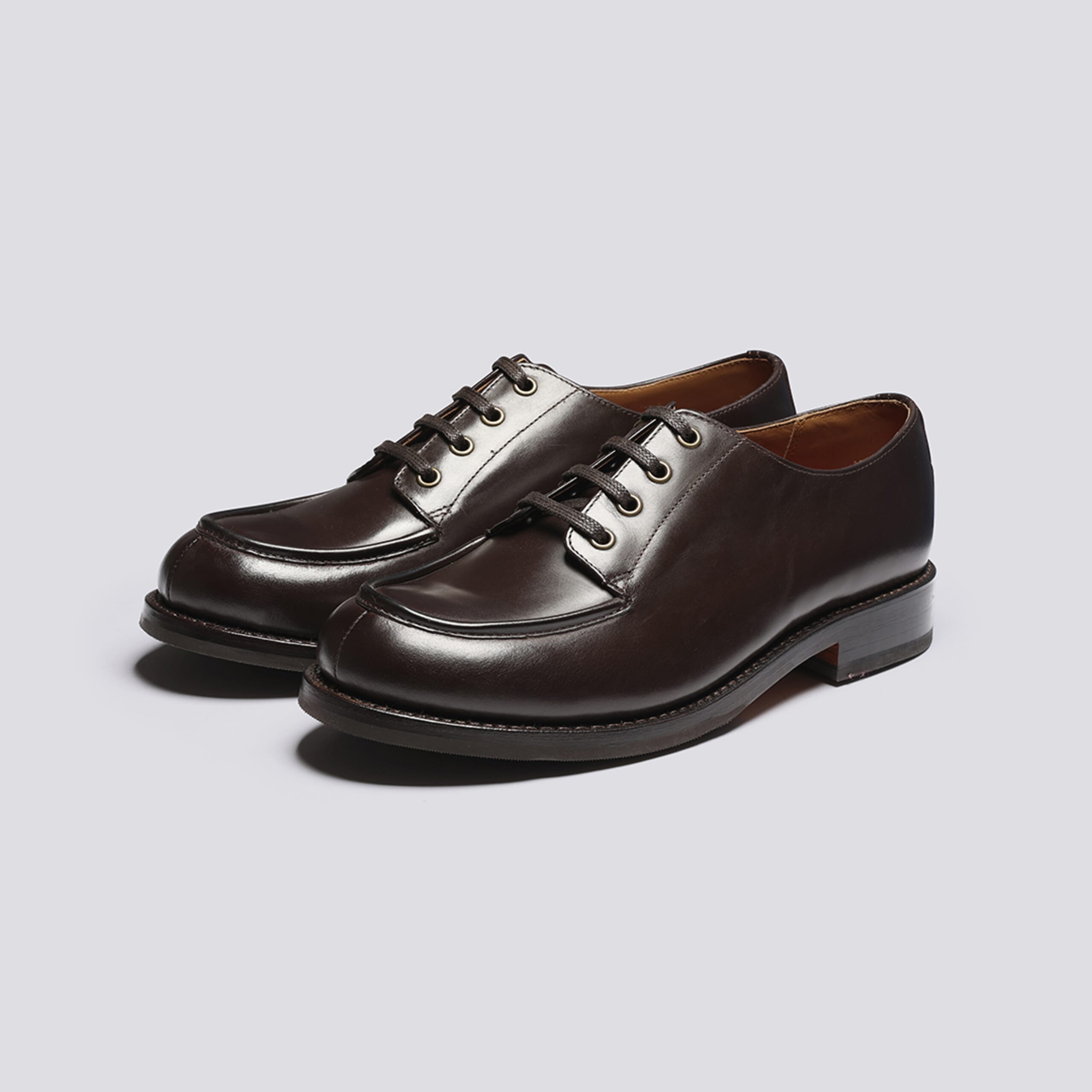 Grenson Dark Brown Leather Men\'s Dress Shoes (includes shoe tree) Camden | Mens Wholecut Derby in Dark Brown | Grenson main image 3