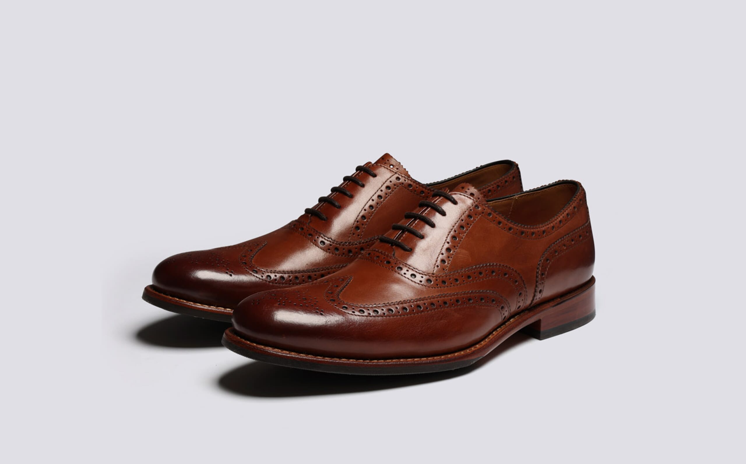 Grenson London Mens Wingtip Oxfords Size 8.5 US-9.5 Grenson London | Fred Calf Tan Brogue Boots 5068/02 main image 3