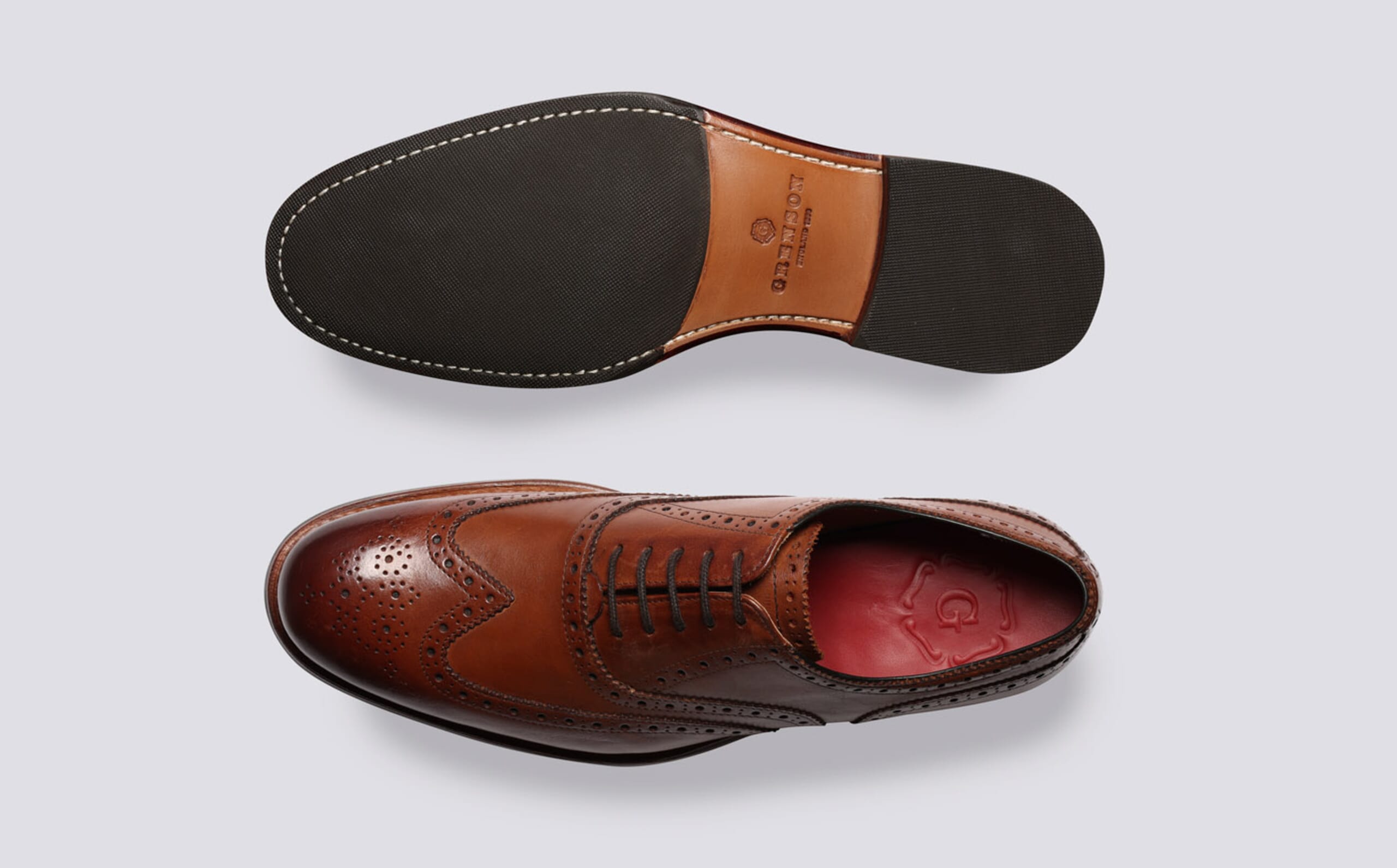 Grenson Dylan Leather Tan Oxford Shoes with Goodyear Sole Mens 10 UK/11 US NEW Grenson Online | Dylan Tan Brogue Shoe main image 2