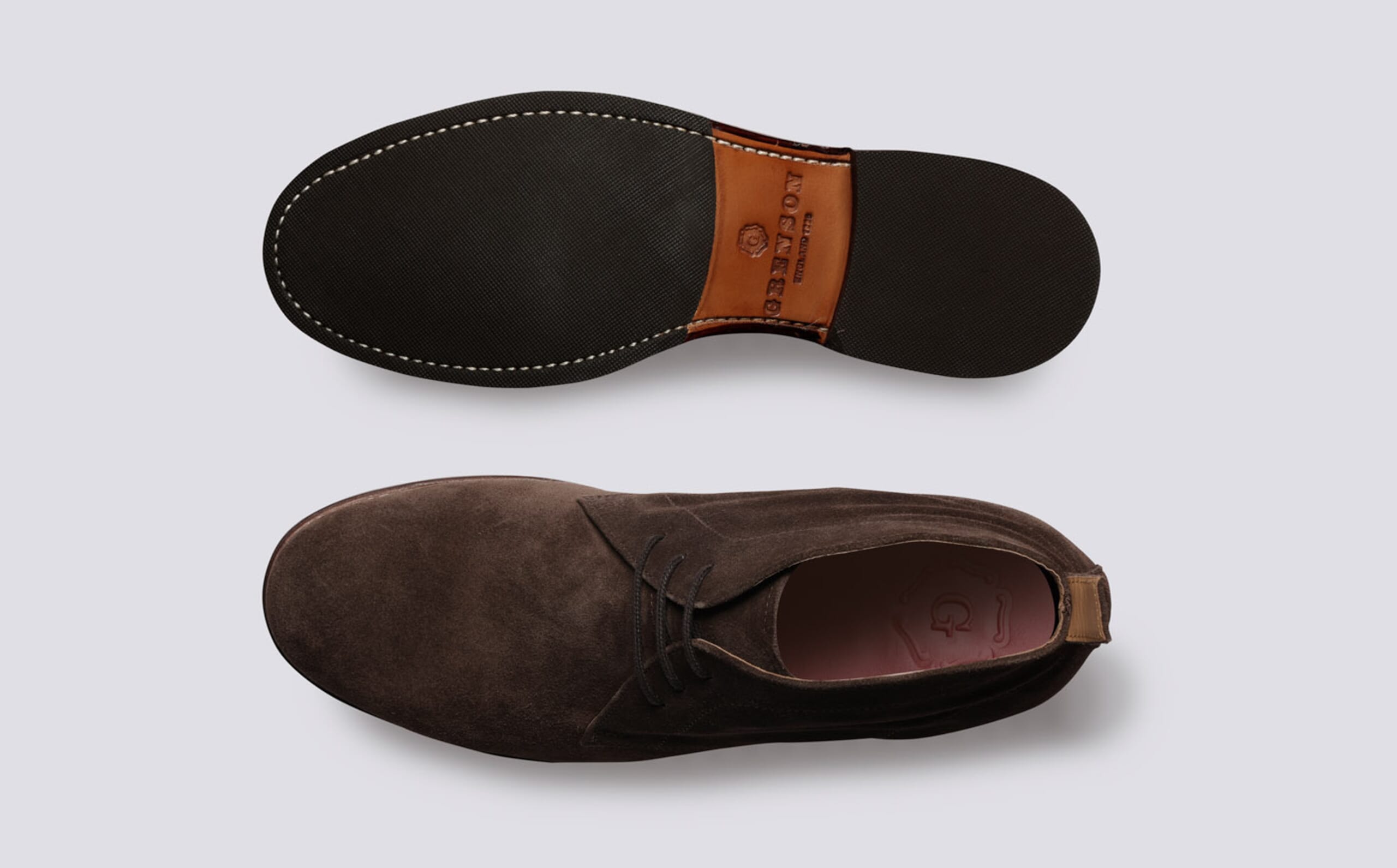 Chester | Mens Chukka Boots in Dark Brown Suede | Grenson display picture 1