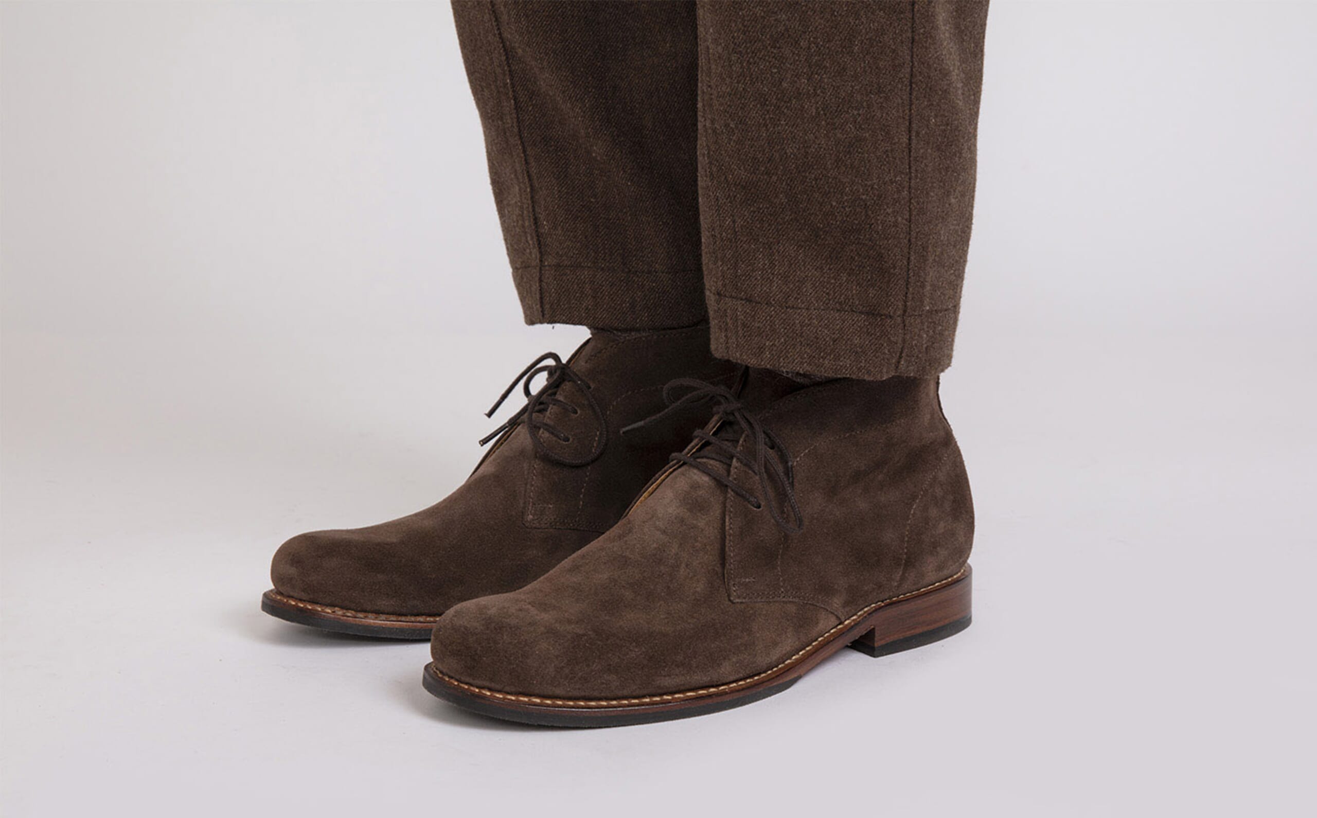 Chester | Mens Chukka Boots in Dark Brown Suede | Grenson