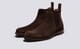 Declan | Mens Chelsea Boots in Dark Brown Suede | Grenson - Main View Declan | Mens Chelsea Boots in Dark Brown Suede | Grenson - Main View