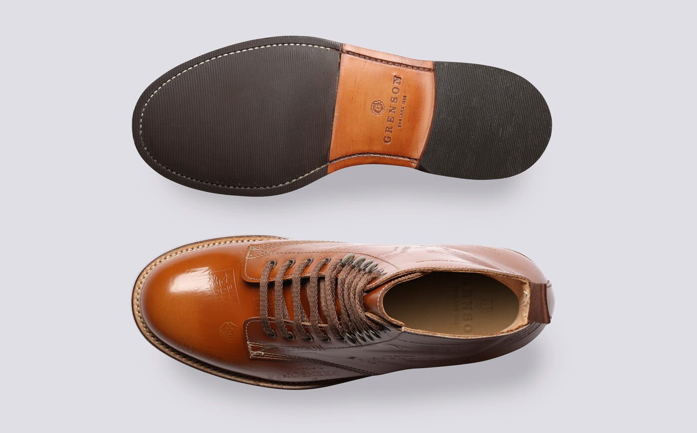The Rack M20 Mens Boots in Hi Shine Leather Grenson