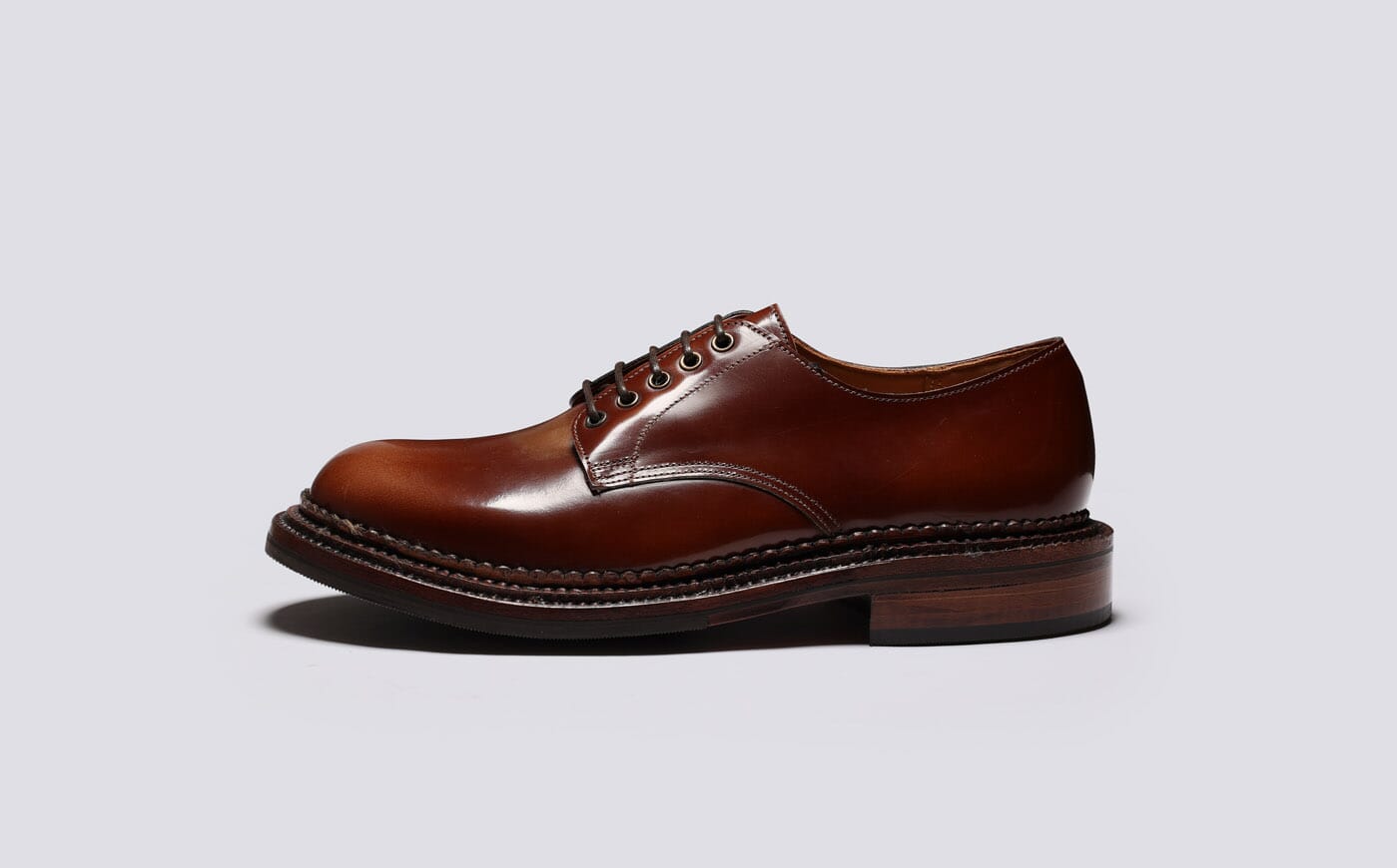 Dermot Mens Shoes in Mid Brown with Triple Welt Grenson