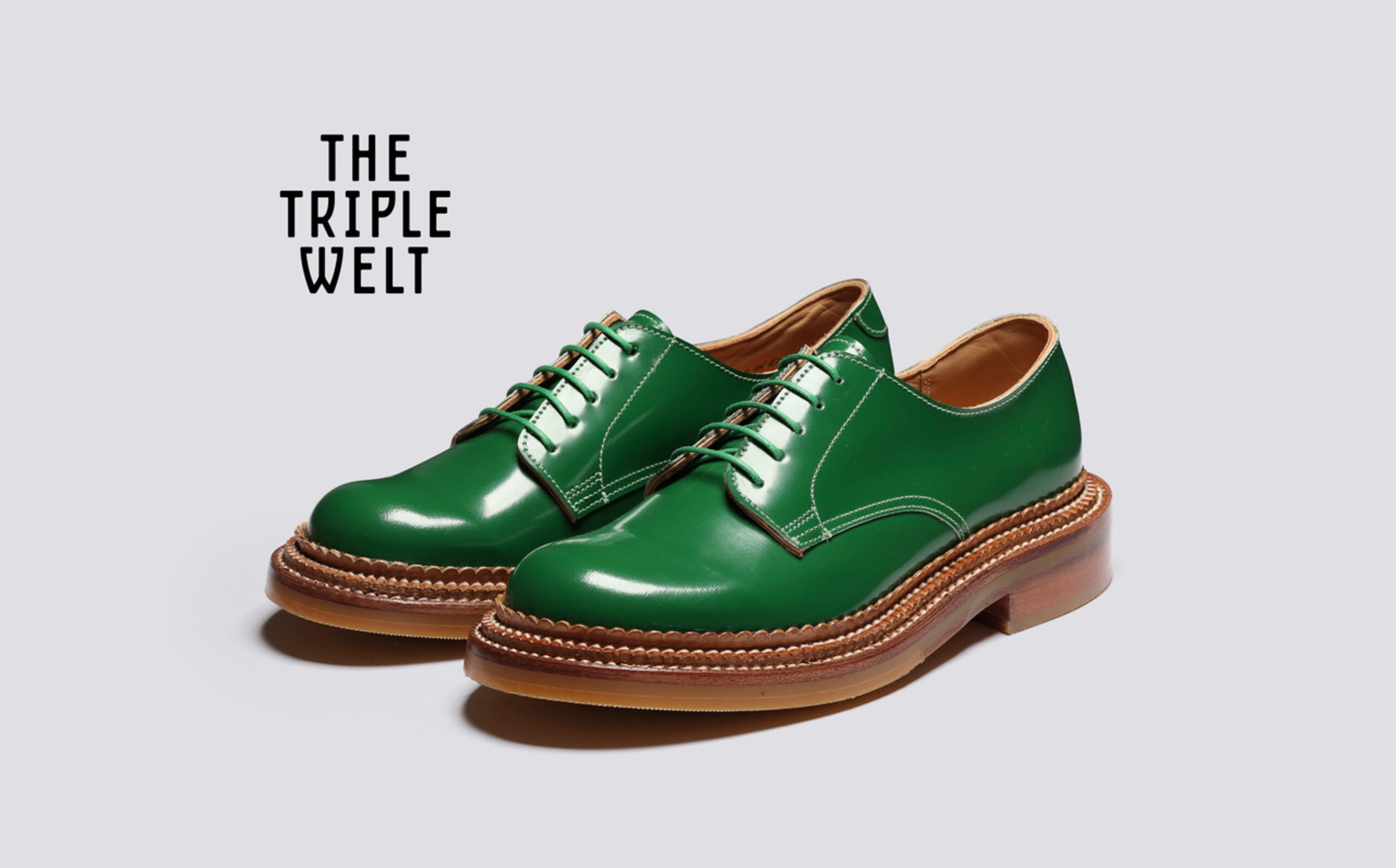 Devon | Womens Shoes in Green with Triple Welt | Grenson