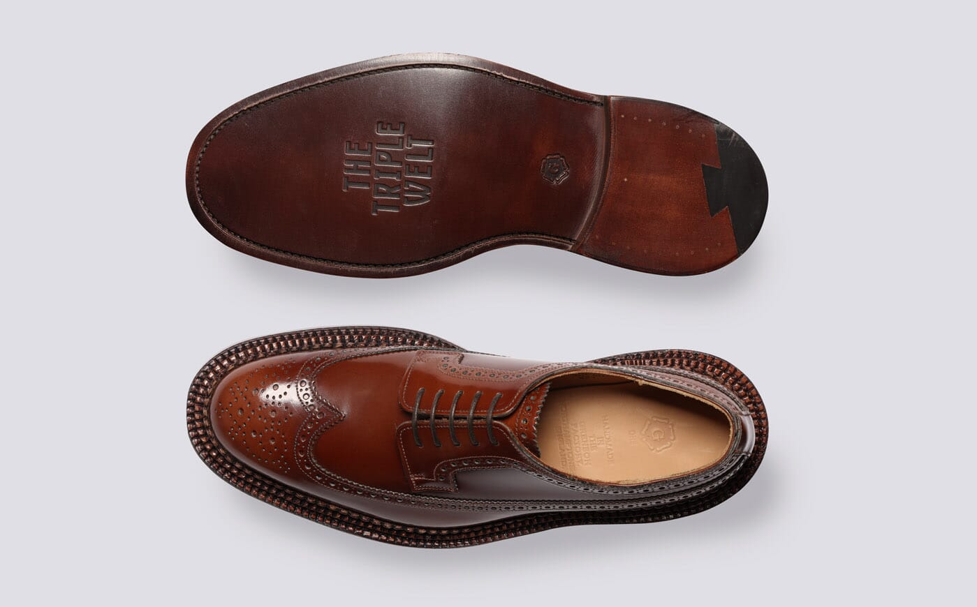 Aldwych Shoes for Men in Mid Brown with Triple Welt Grenson