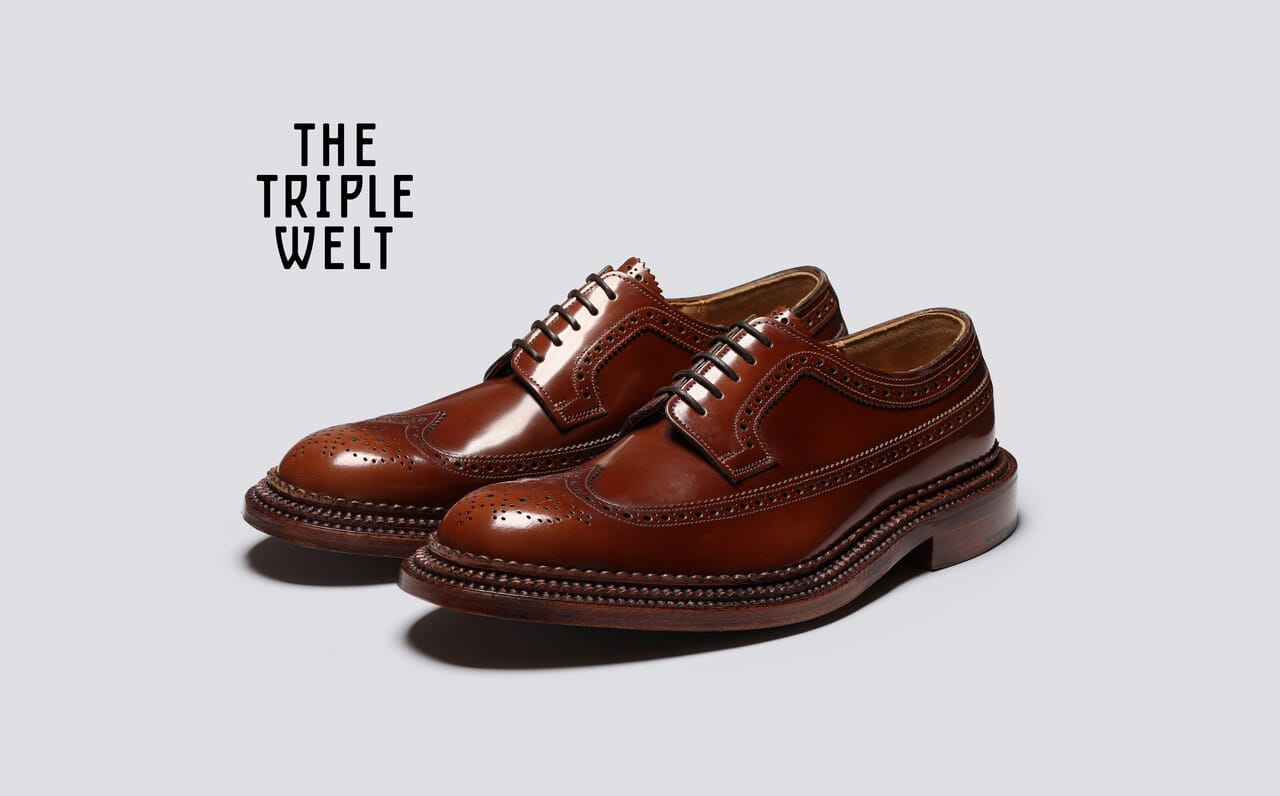 Aldwych Shoes for Men in Mid Brown with Triple Welt Grenson
