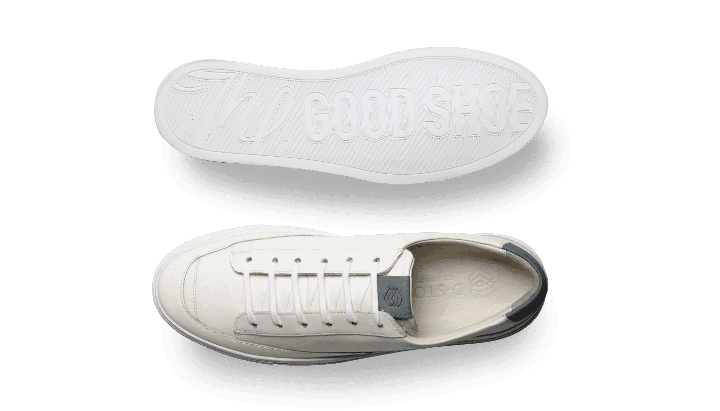 D1 Womens Tennis Shoes in White Leather DSTOCK