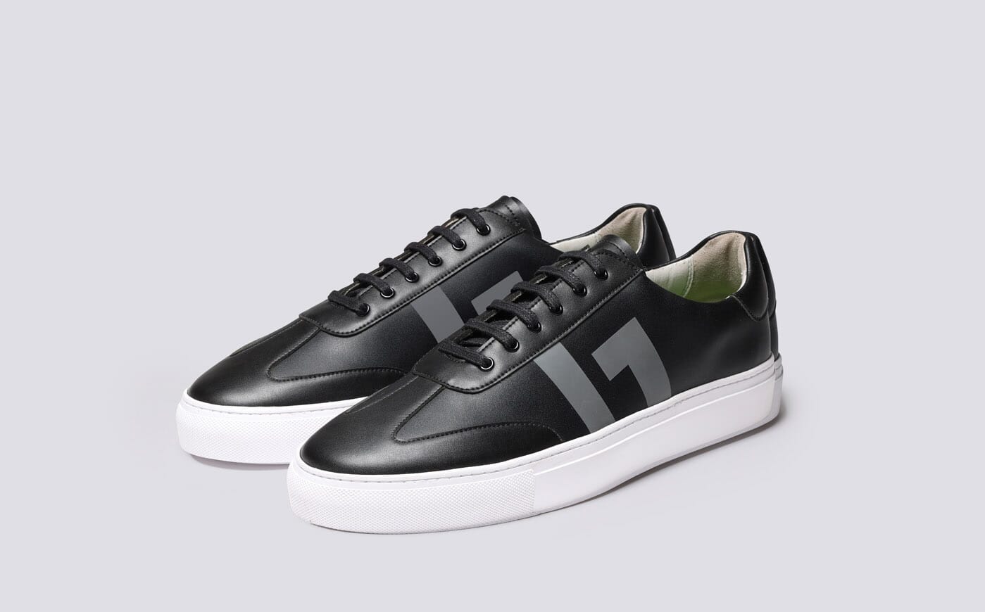 Mens NL 1 Non Leather Sneakers in Black Grenson