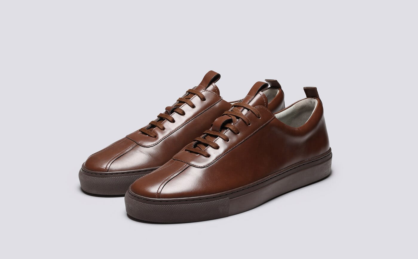Sneaker 1 Mens Sneakers in Brown Antique Leather Grenson