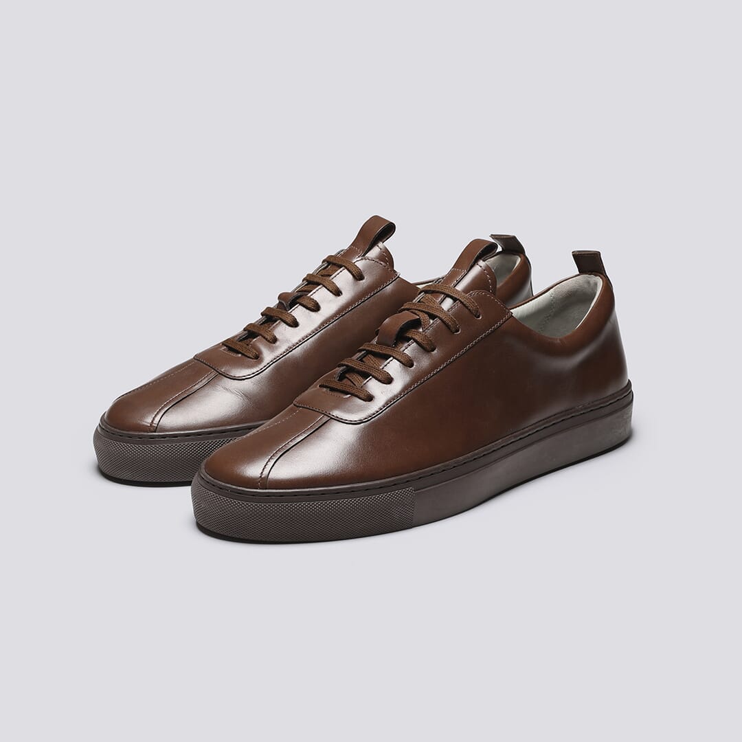 Sneaker 1 Mens Sneakers in Brown Antique Leather Grenson