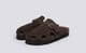 Dale | Clog Sandals for Men in Brown Suede | Grenson - Main View Dale | Clog Sandals for Men in Brown Suede | Grenson - Main View