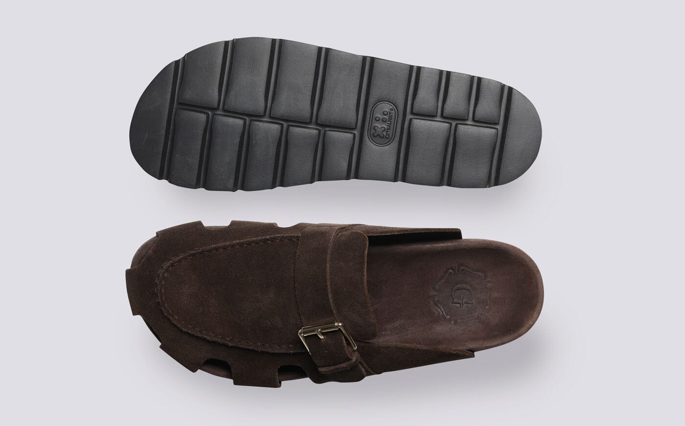 Dale | Clog Sandals for Men in Brown Suede | Grenson