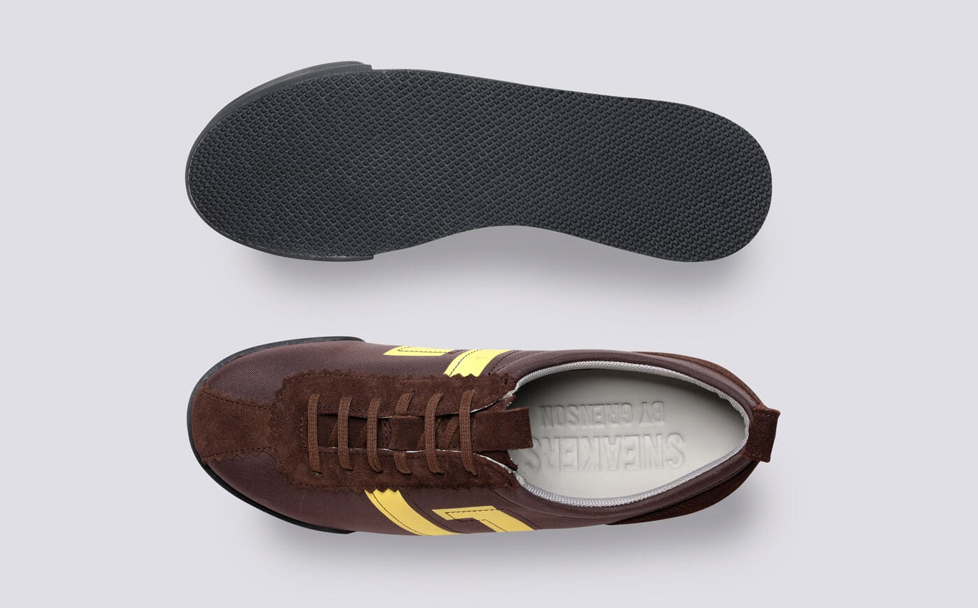 Sneaker 80 Womens Trainers in Brown Recycled Canvas Grenson