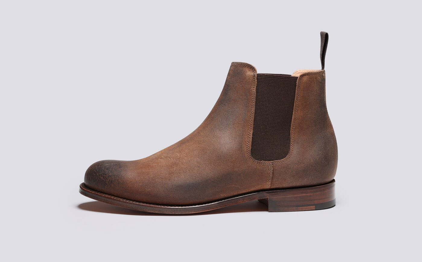 Christopher Mens Chelsea Boots in Brown Oil Suede Grenson