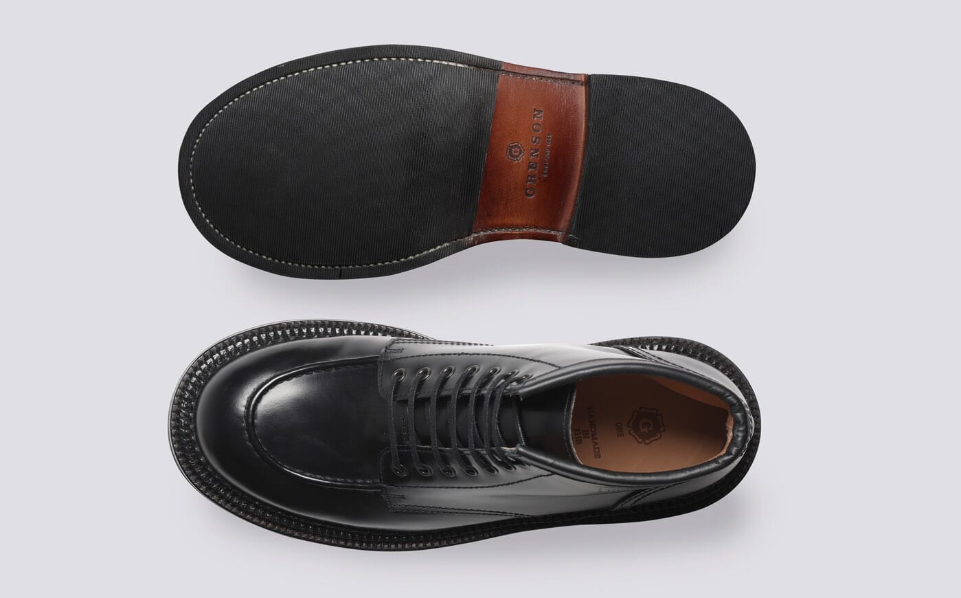Sonny Mens Triple Welt Boots in Black Leather Grenson