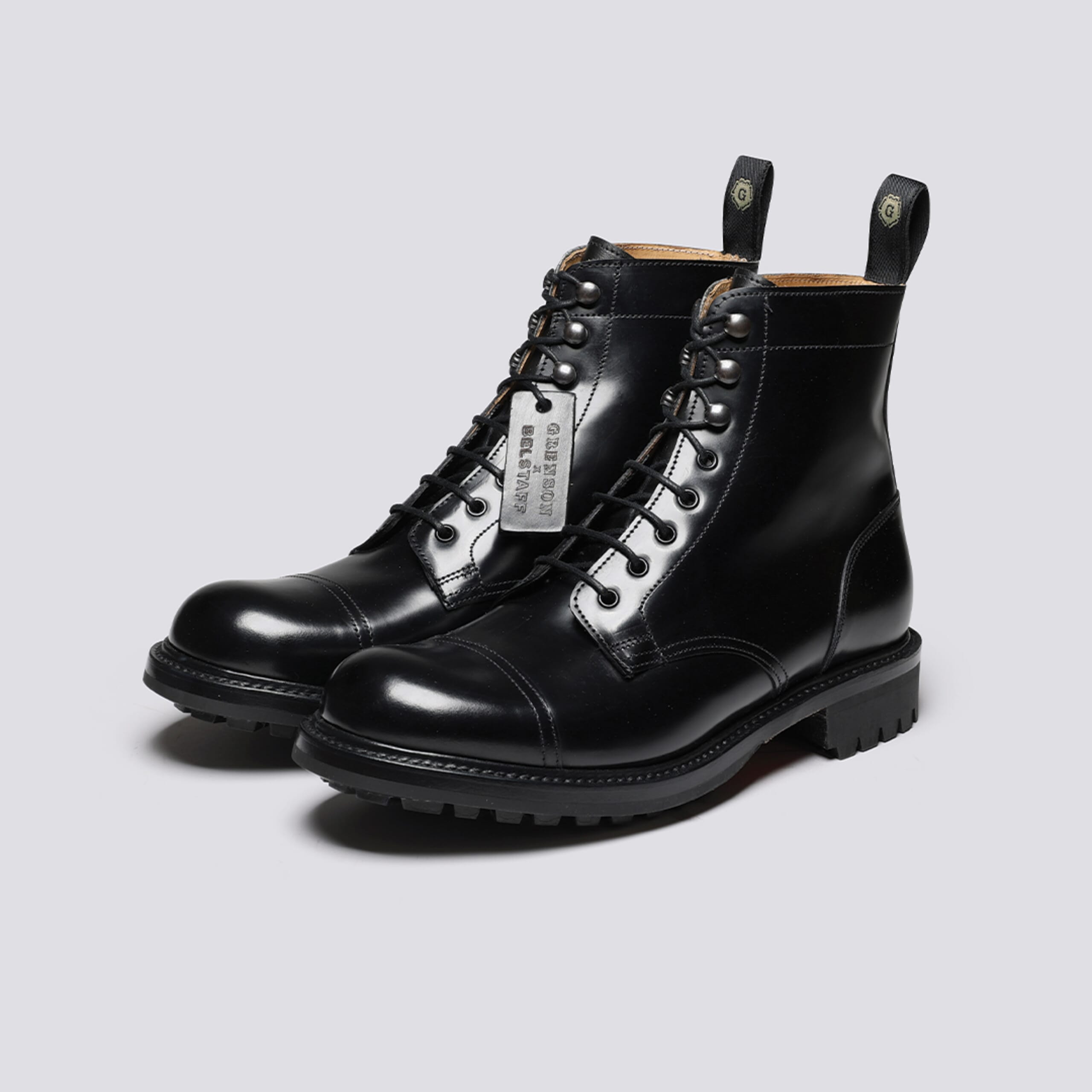 Grenson x Belstaff 1 | Mens Boots in Black Leather | Grenson