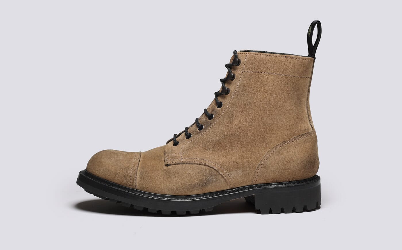 Grenson x Belstaff 2 Mens Boots in Beige Suede Grenson