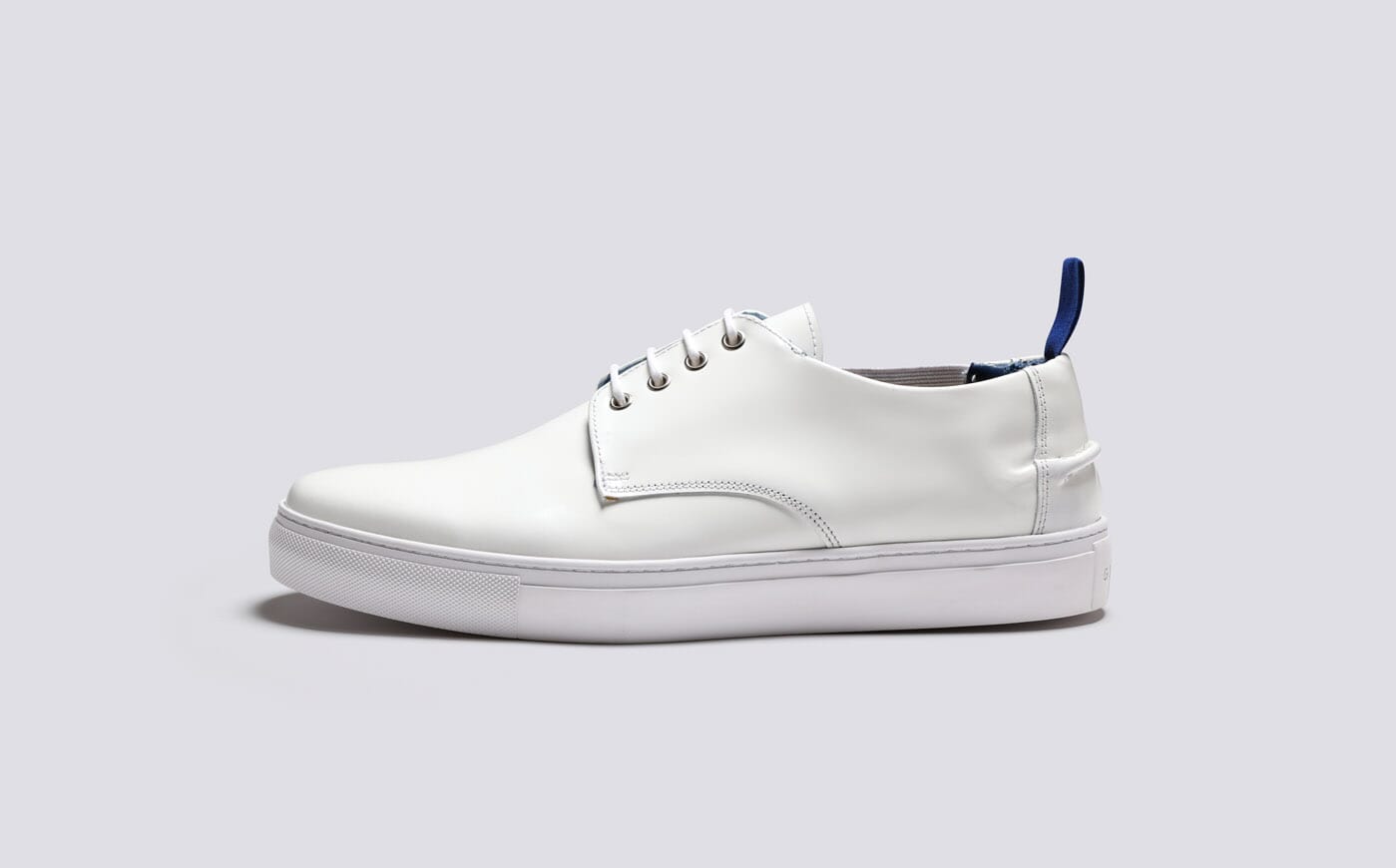 The Chef Shoe Mens Derby Sneakers in White Leather Grenson