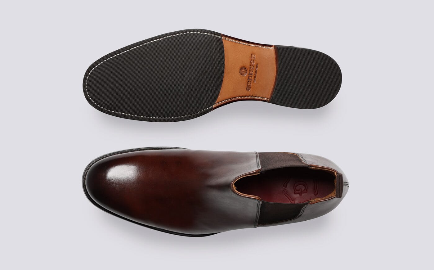 Declan Mens Chelsea Boots in Dark Brown Leather Grenson