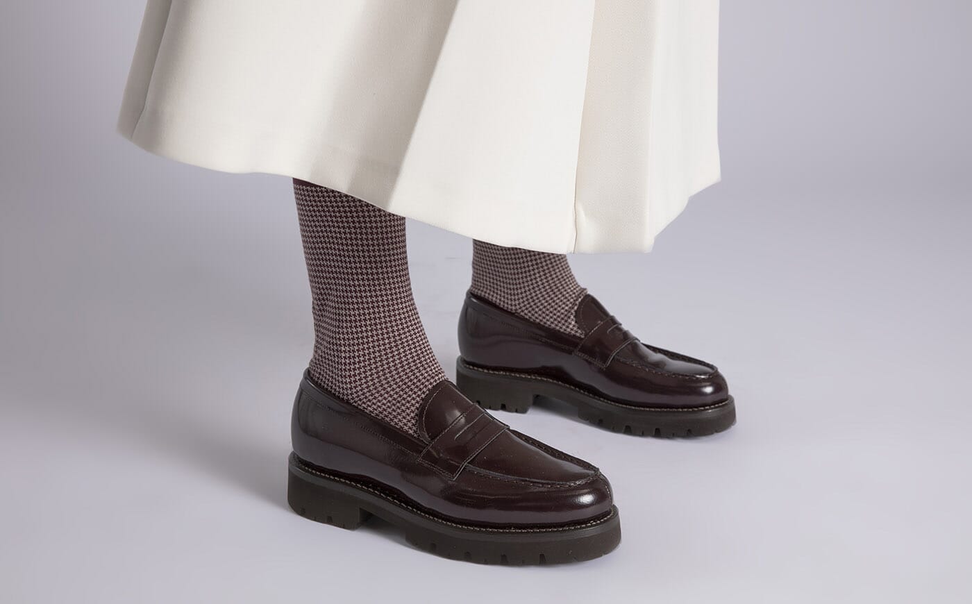 Burgundy leather loafers womens shop