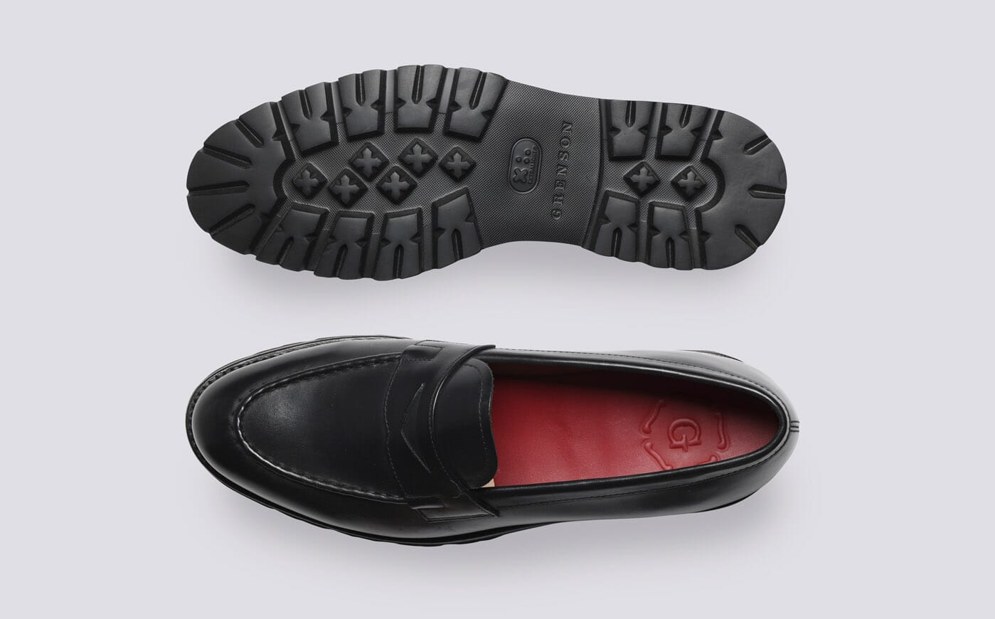 Lloyd Mens Loafers in Black Leather Grenson