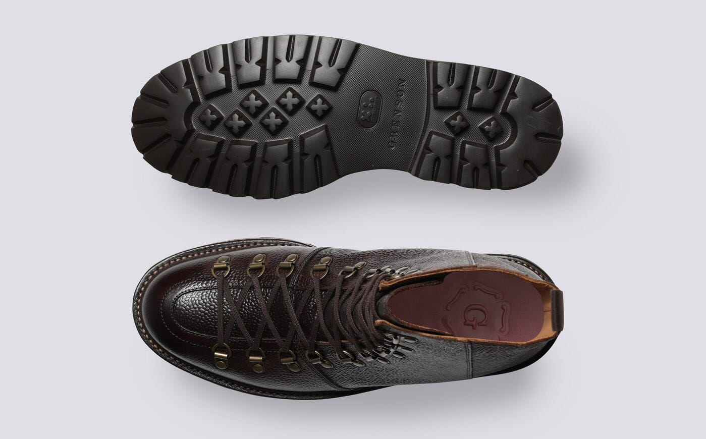 Brady Mens Hiker Boots in Dark Brown Leather Grenson